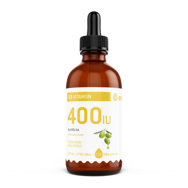 D3 VITAMIIN, 400 IU, PERELE, oliiviõliga, 50ml