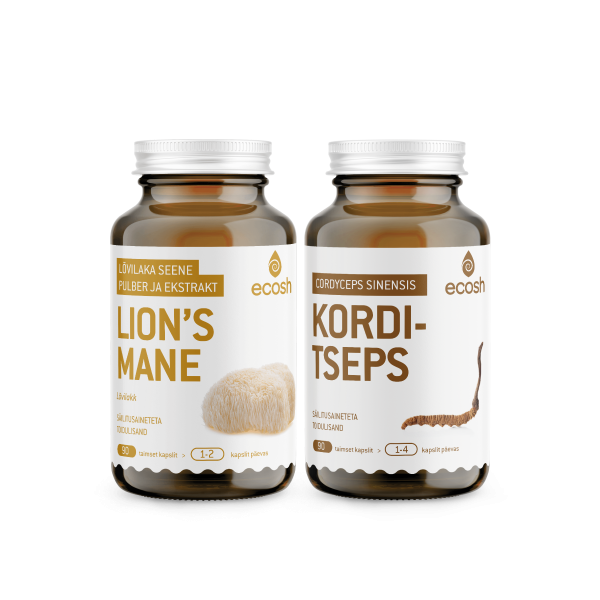 FOOKUSE JA VASTUPIDAVUSE SEENEKOMBO: Lion’s Mane (N90) + Korditseps (N90)