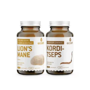 FOOKUSE JA PÜSIVUSE SEENEKOMBO: Lion’s Mane (90 kapslit) + Korditseps (90 kapslit)
