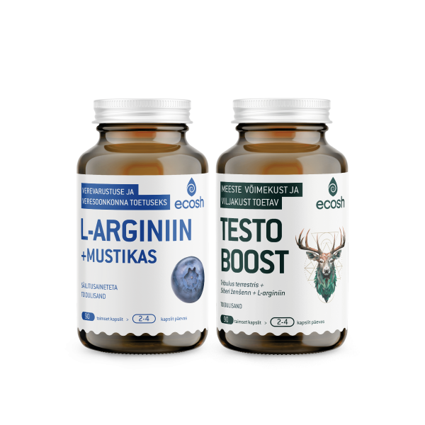 MEHE ELUJÕU KOMBO : L-arginiin+mustikas ja Testoboost