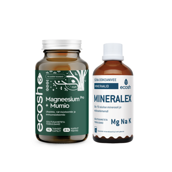 MATKAKOMBO: Mineralex (100 ml) ja Magneesium PRO + Mumio (90 kapslit)