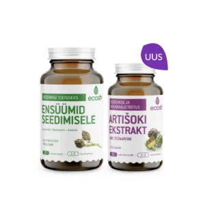 KERGEMA SEEDIMISE KOMBO: Ensüümid seedimisele (90 kapslit) + Artišoki ekstrakt (60 kapslit)