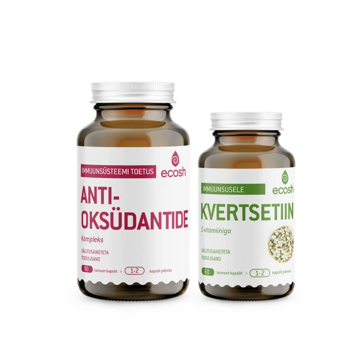 IMMUUNSUST TUGEVDAV KOMBO: Kvertsetiin (60 kapslit) + Antioksüdandid (90 kapslit)