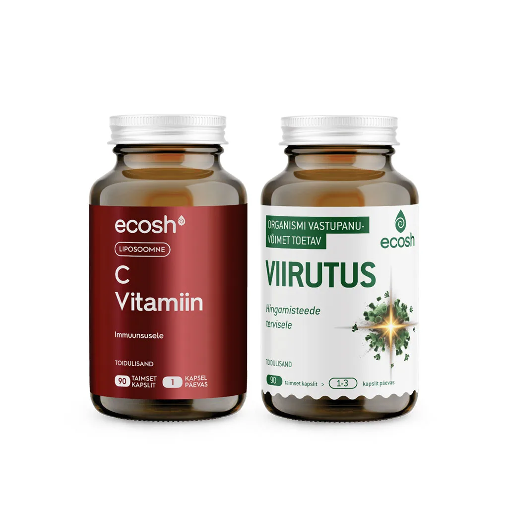 KIIRELT IMMUUNSUST TUGEVDAV KOMBO: Viirutus (90 kapslit) + Liposoomne C-vitamiin (90 kapslit)